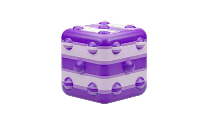 Purple Striped Cube with Spherical Embellishments
