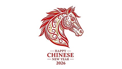 Happy Chinese New Year 2026 Year of the Horse Zodiac Animal Design.