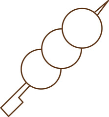 An icon of three dango dumplings on a skewer.