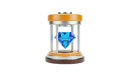 Crystal Diamond in a Futuristic Hourglass