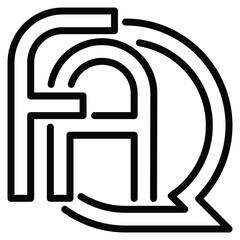 FAQ (Frequently Asked Questions) Icon Line Vector Illustration