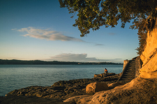 A Man fishing in Coyle Park