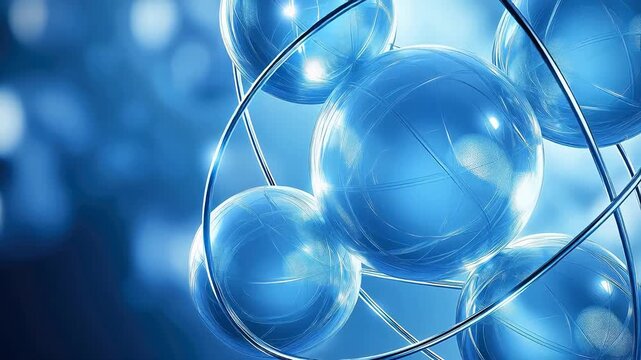 Blue atomic structure model