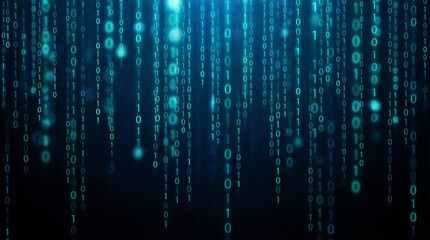 a stunning visual representation of digital data streams cascading down a dark background showcasing binary code and a futuristic aesthetic high quality professional