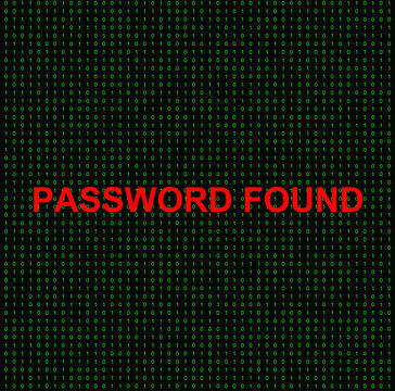 text password found flashing over background hundreds binary digits symbolizing major computer security breach and system hacking
