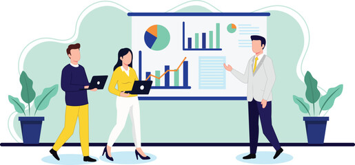 Business Leader Presenting Analytics Data in Team Meeting