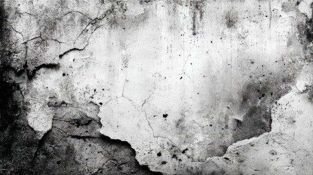 Black and white grunge texture with worn and torn effects showing a distressed wall surface
