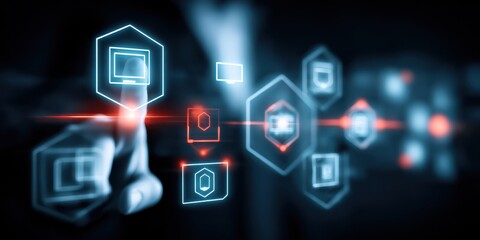 Experiential marketing strategy depiction with a hand guiding customer journey across digital engagement and satisfaction points