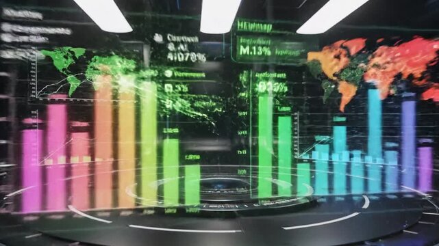 AI analyzing social media metrics reading user interaction patterns tracking engagement levels an 4K 10s