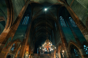 Naklejka premium church Saint-Pierre-le-Jeune in strasburg, france - 1 oct 2025