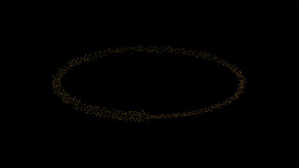 Glittering gold particle oval frame on black background with subtle sparkle dust ring elegant abstract border for luxury invitation backdrop festive celebration and premium branding © MC Portfolio