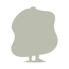 Obraz premium A gray pear shaped object with a small stem on top standing on a flat base