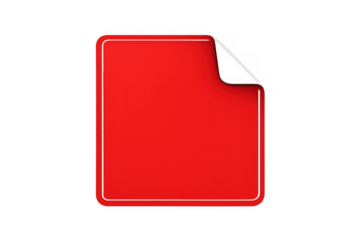 Red blank leather effect tag isolated on transparent background, offering space for custom text or label designs