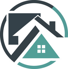 House letter A logo and circular logo