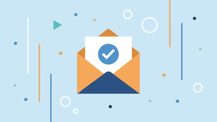 Email confirmation and successful message delivery concept with checkmark