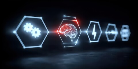 Intelligent digital learning concept presenting AI powered personalized education and adaptive training systems