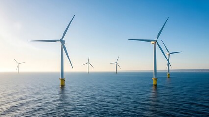 Offshore wind farm in the ocean.