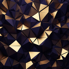 Fototapeta premium 3d geometric pattern of rich purple and shining gold polygons forming an abstract luxury background perfect for premium digital design and branding.