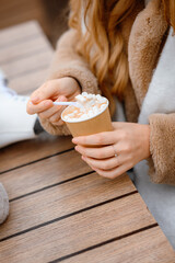 winter fun. coffee with marshmallows