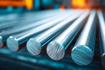 Metal parts arranged neatly in a workshop for manufacturing processes Generative AI