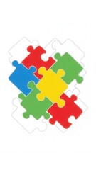 Colorful Jigsaw Puzzle Pieces Interlocking.