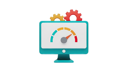 Computer Monitor with Speedometer and Gears