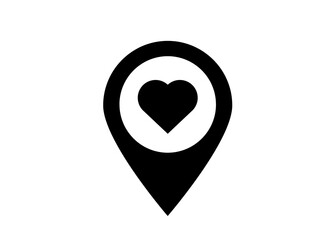 love location icon. heart map pins. Heart Inside Navigation Pin Symbol. human relationships sign. romantic destination symbols.