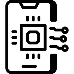 artificial intelligence illustration, chipping technology, ai generation, vector icon