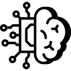 artificial intelligence illustration, chipping technology, ai generation, vector icon