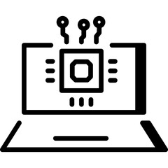 artificial intelligence illustration, chipping technology, ai generation, vector icon