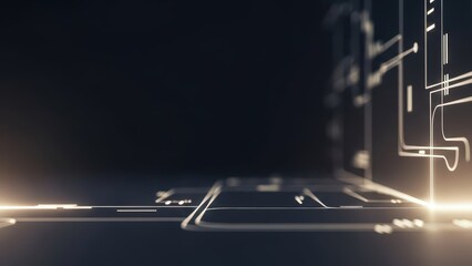 Abstract technology background, futuristic style, with glowing lines and circuits
