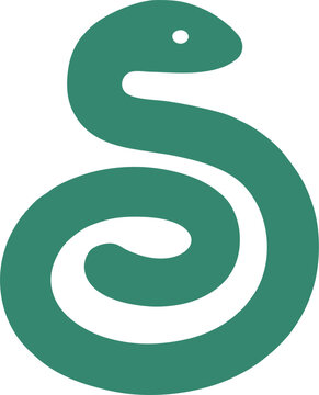 Green Spiral Snake Vector &ndash; Minimal Abstract Python Logo