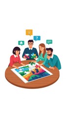 Team Collaboration Around Table Meeting.