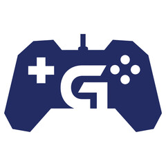 Obraz premium Gamepad with g letter gaming controller logo