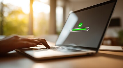 Achievement Path: Digital Screen Showcases a Loading Bar Advancing to Completion