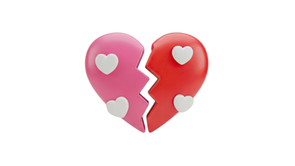 Broken Heart Symbol with White Hearts