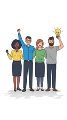 Diverse Team Celebrating Creative Ideas Together.