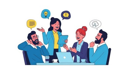 Diverse Team Collaborating Around Laptop.