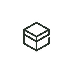 Geometric box icon graphic design for business and conceptual illustration