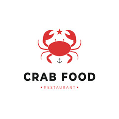 crab food restaurant logo design concept idea for seafood