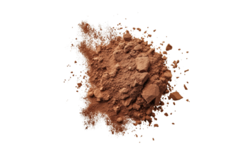 Cocoa Powder Explosion Isolated on Transparent Background