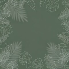 Green Floral Frame Background Illustration.