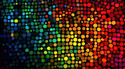 Colorful bokeh circles on black background