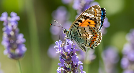 Obraz premium butterfly on purple flower