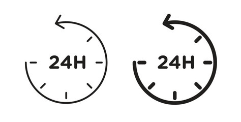 24 Hrs icons linear icon. Line with Editable stroke. monochrome icon