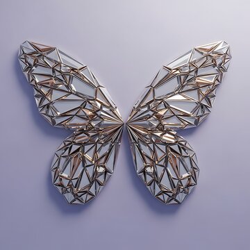 A decorative silver jewelry box and diamond bracelet are presented as a luxury Christmas gift featuring an elegant butterfly wing design with gold ornaments and a silk bow on a white surface