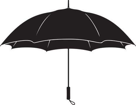 Vector Design of a Black Silhouette Umbrella on a Transparent Background
