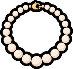 A classic strand of lustrous pearls, joined by a golden clasp