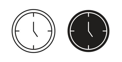 Clock icons linear icon. Line with Editable stroke. monochrome icon