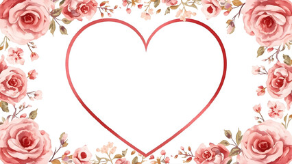 Valentine card layout mockup &mdash; central heart frame